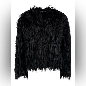 Shaggy faux fur coat